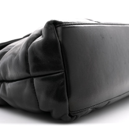 Saint Laurent Lambskin Quilted Medium Loulou Puffer Monogram Chain Satchel Black 9 of 13