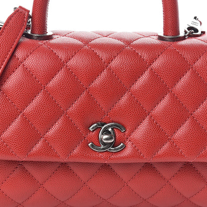 Chanel Caviar Quilted Mini Coco Handle Flap Dark Red 8 of 10