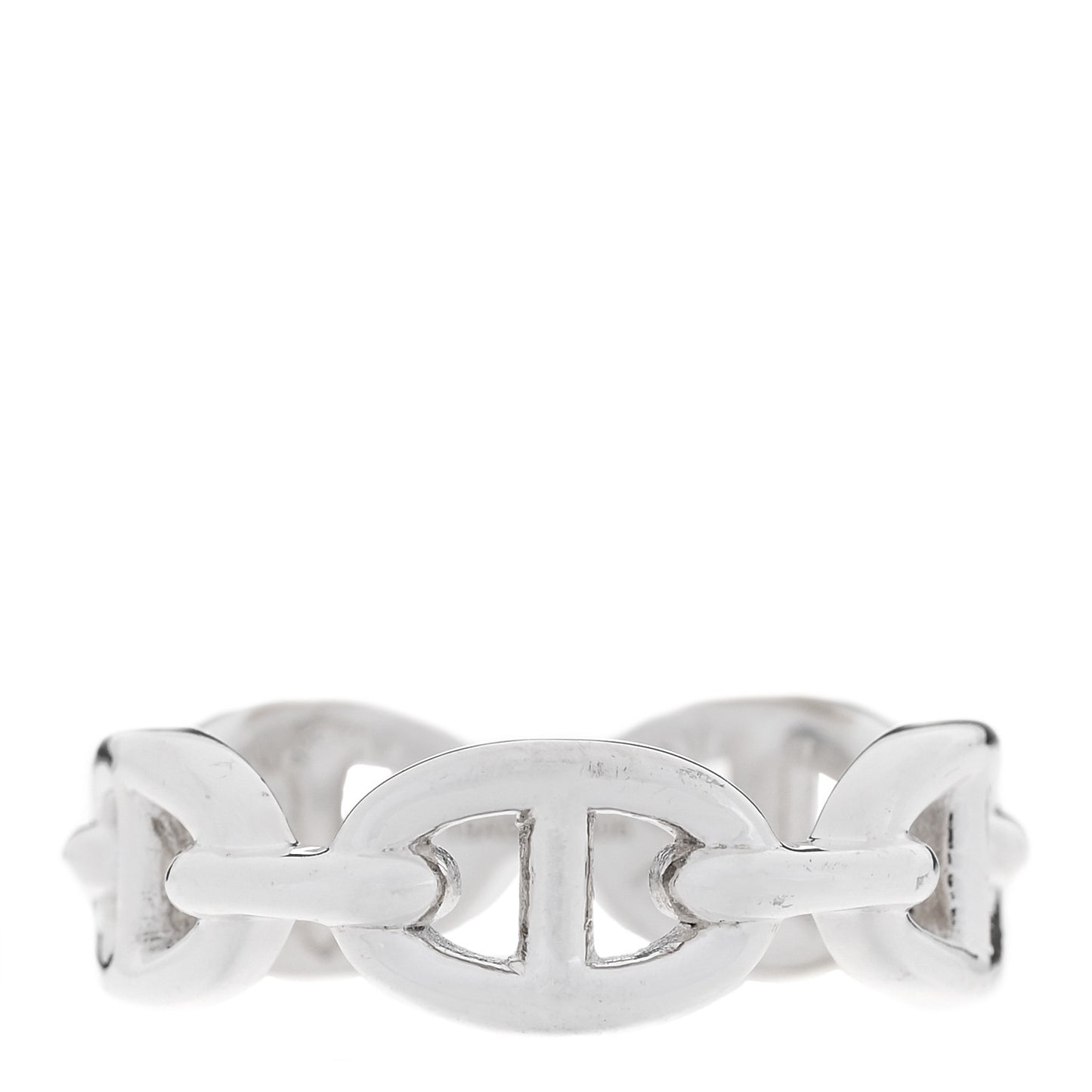 Sterling Silver PM Chaine d'Ancre Enchainee Band Ring 56 7.75