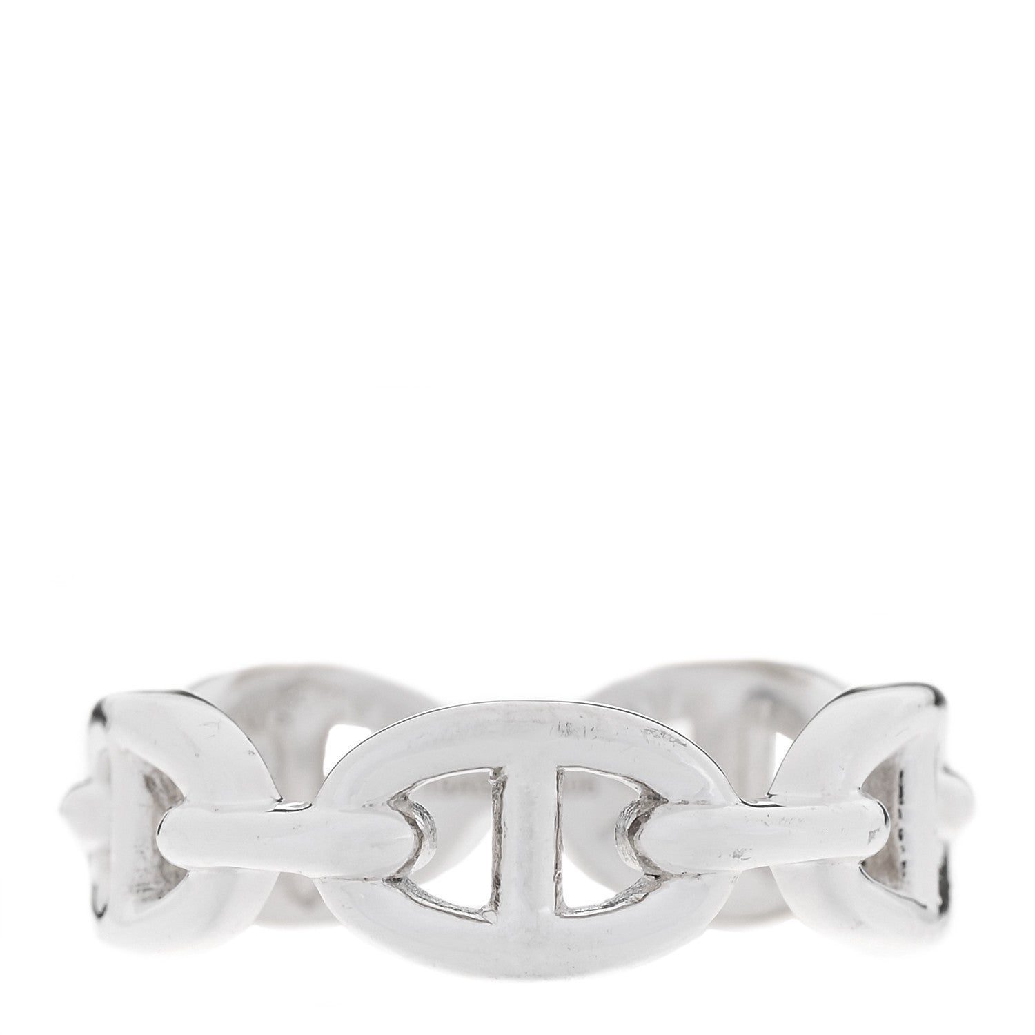 Hermes Sterling Silver PM Chaine d'Ancre Enchainee Band Ring 56 7.75 3 of 9
