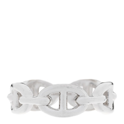 Hermes Sterling Silver PM Chaine d'Ancre Enchainee Band Ring 56 7.75 3 of 9