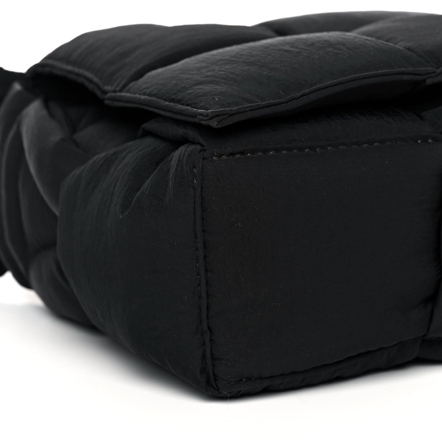 Nylon Intrecciato Padded Tech Cassette Bag Black