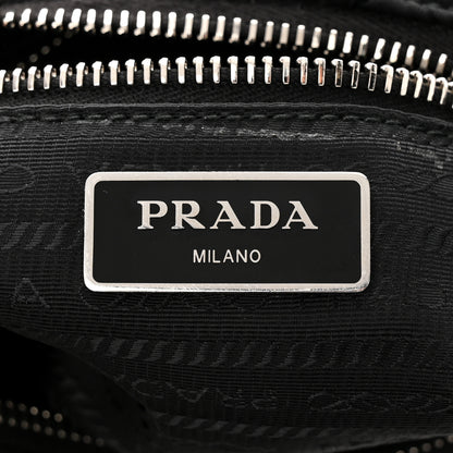 Prada Re-Nylon Triangle Padded Patchwork Shoulder Bag Black 6 of 11