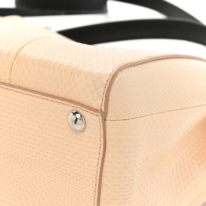 Fendi Water Snakeskin Nappa Medium Peekaboo Iconic Satchel Beige Black 14 of 21