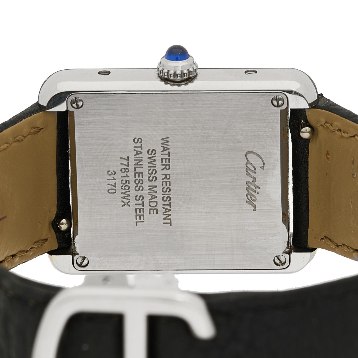 Stainless Steel Calfskin 24mm Tank Solo Quartz Watch