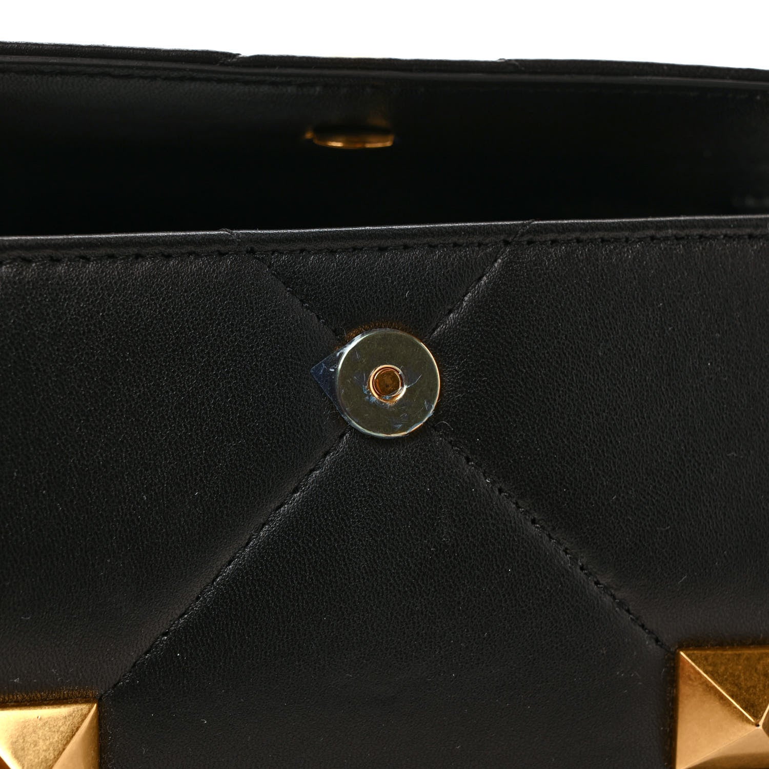 Valentino Garavani Nappa Roman Stud Wallet on Chain Black 9 of 10