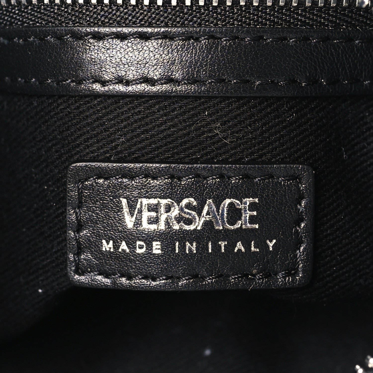 Versace Calfskin Mini Repeat Zip Hobo Black 6 of 8