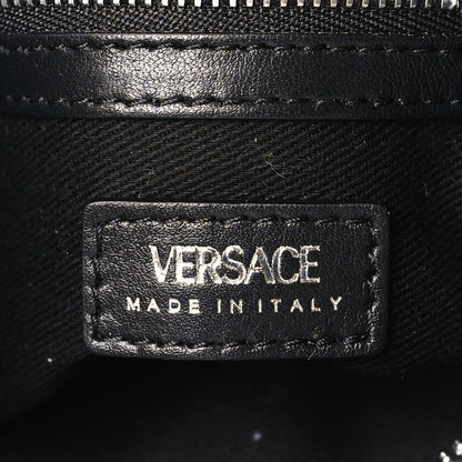 Versace Calfskin Mini Repeat Zip Hobo Black 6 of 8