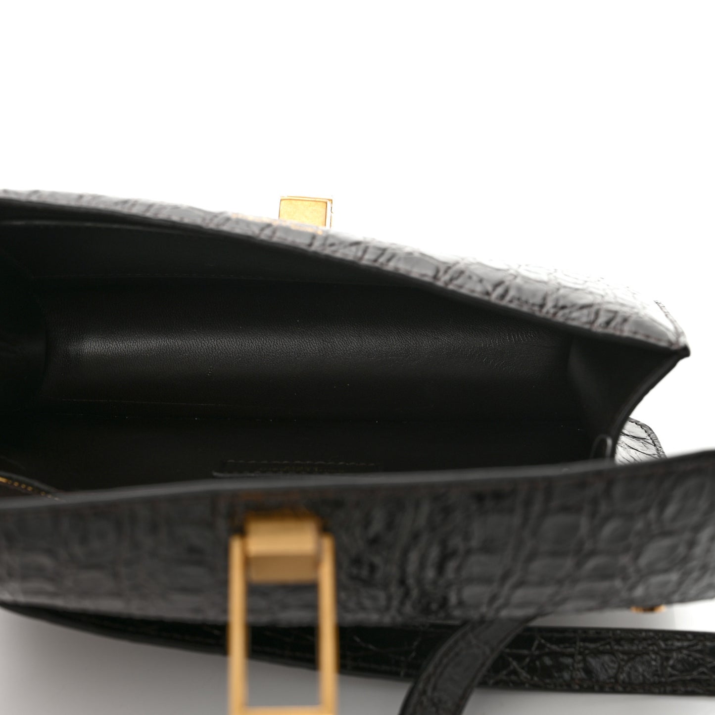 Embossed Calfskin Carre Satchel Brown