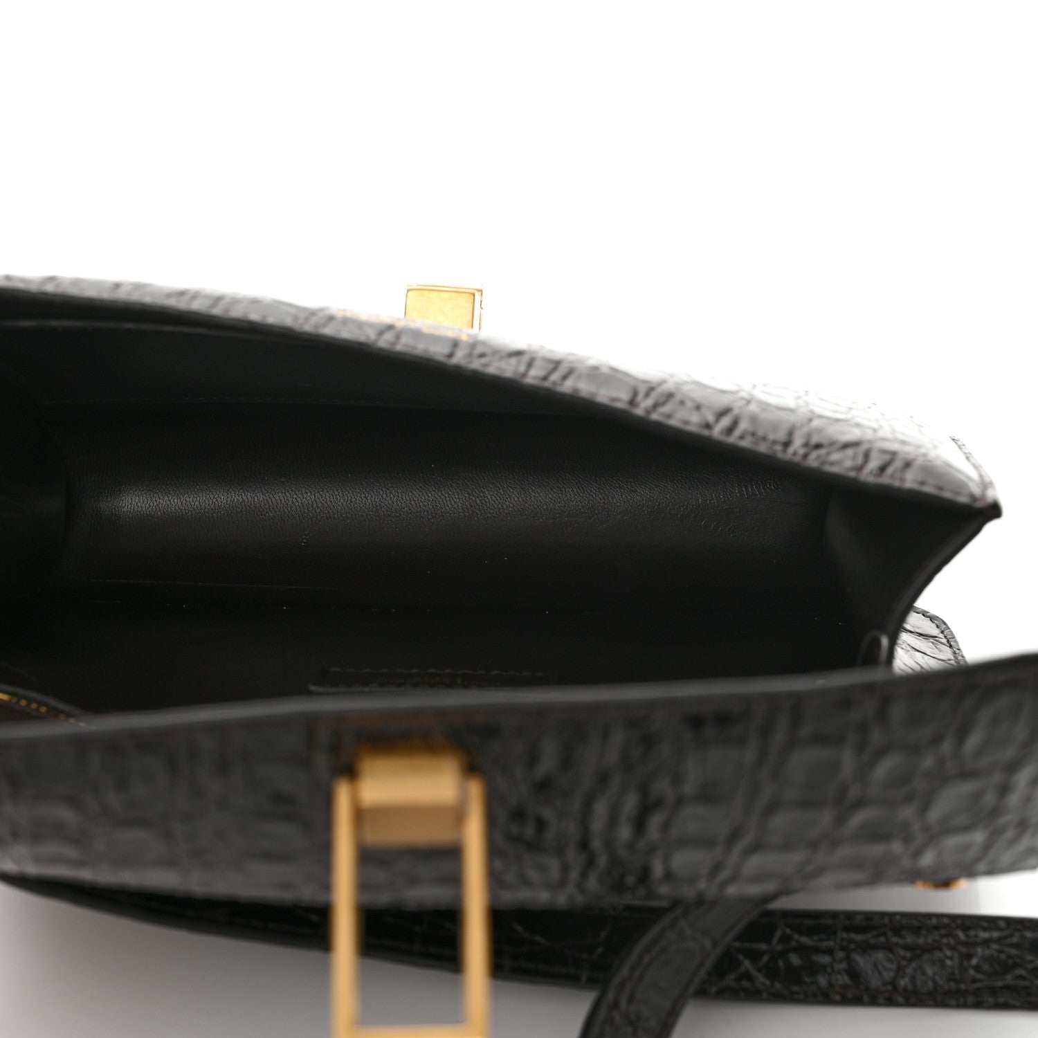 Saint Laurent Embossed Calfskin Carre Satchel Brown 5 of 12