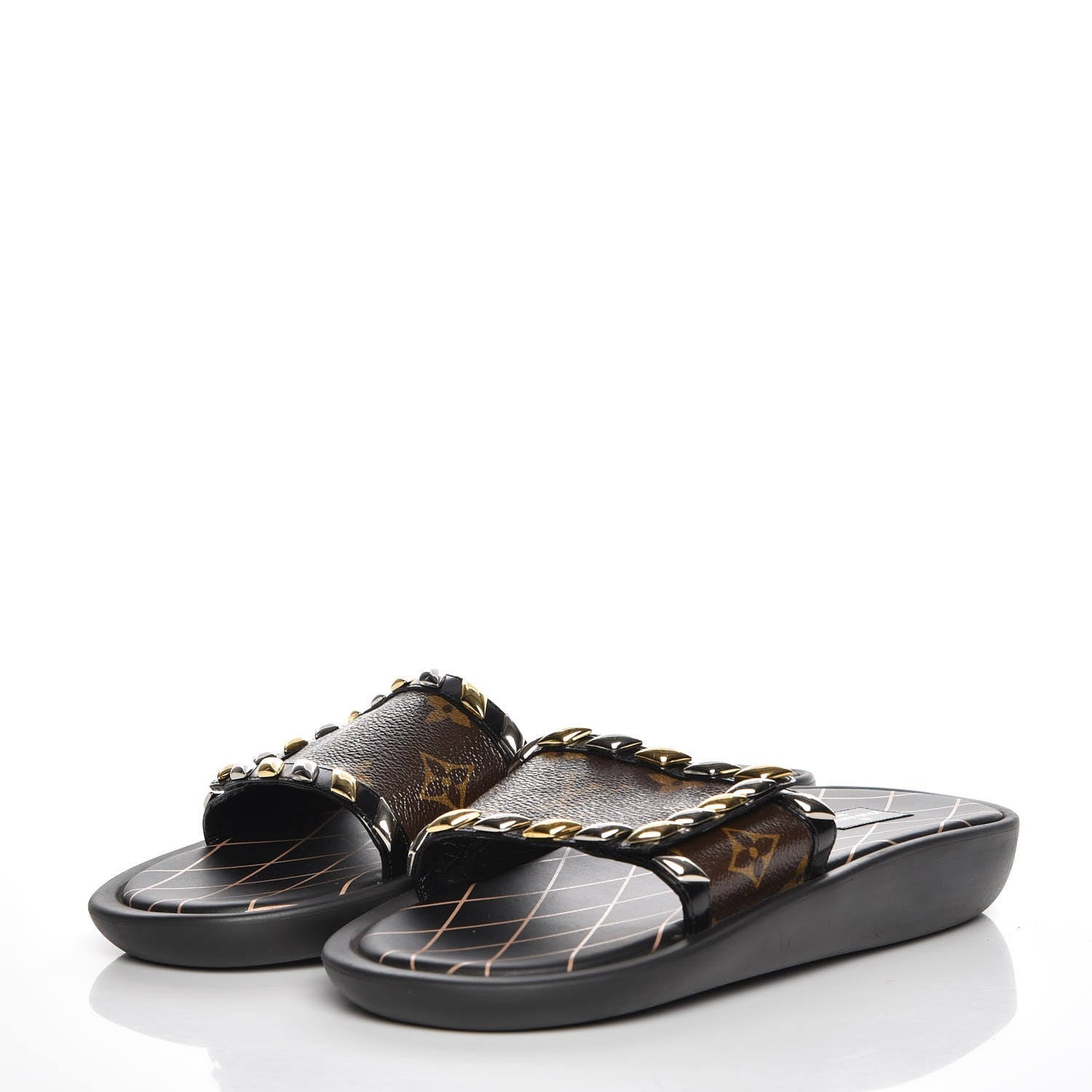 Louis Vuitton Calfskin Monogram Eldorado Flat Mules 40 Black 3 of 8