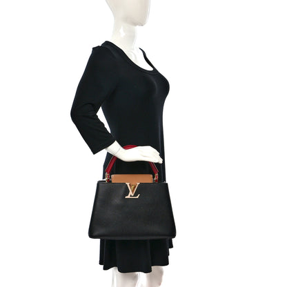 Louis Vuitton Taurillon Capucines PM Black Arizona Beige Ruby Red 2 of 8