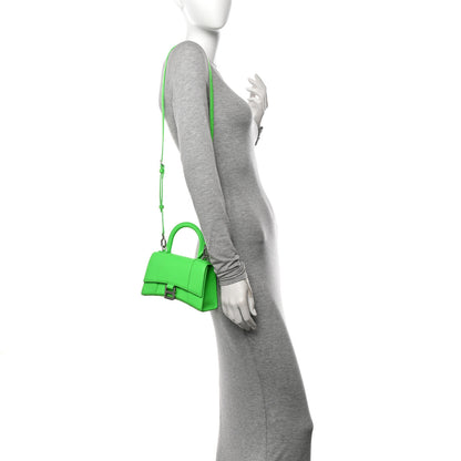 Balenciaga Shiny Box Calfskin Hourglass Top Handle Bag XS Acid Green 2 of 11