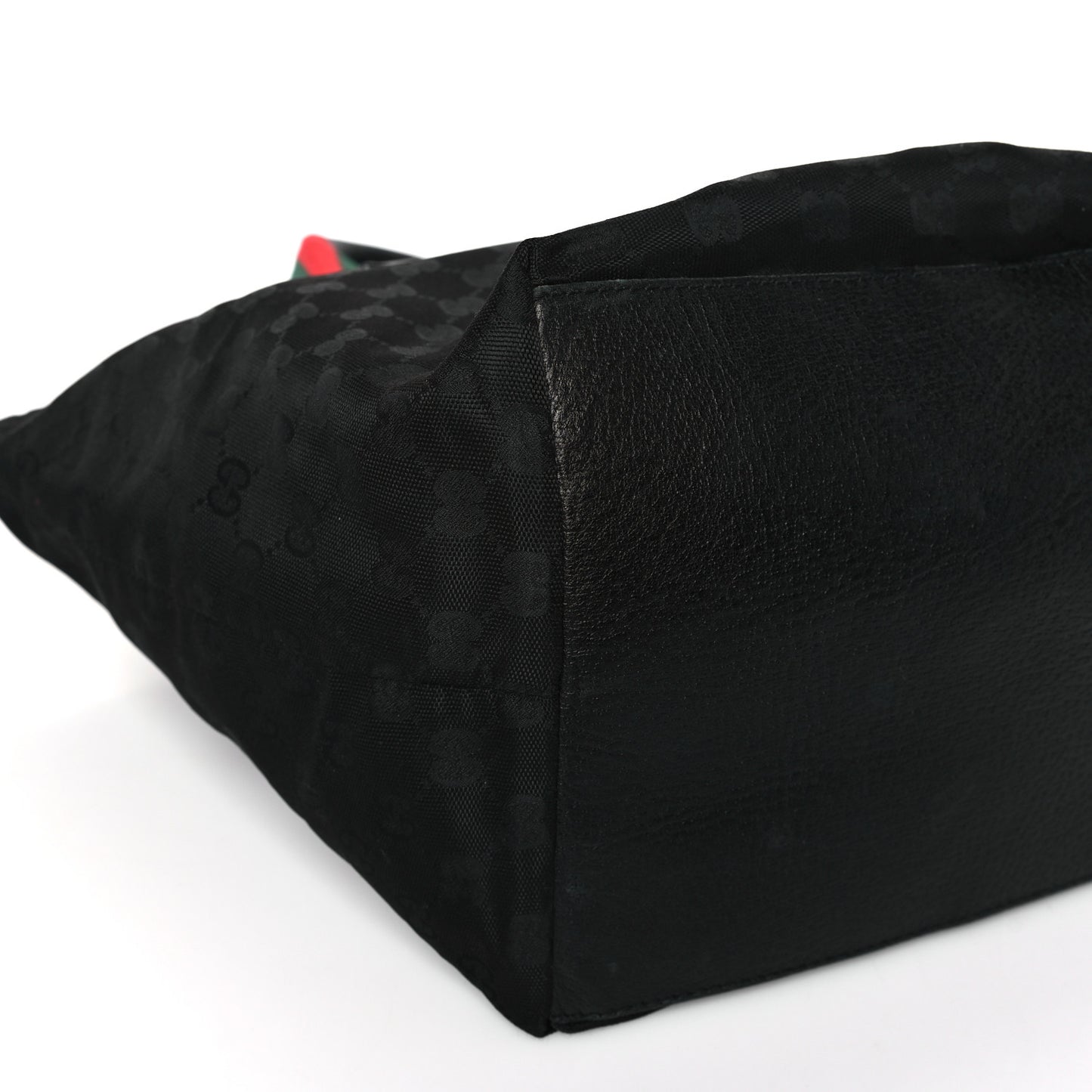 GG Monogram Medium Web Handle Bucket Tote Black