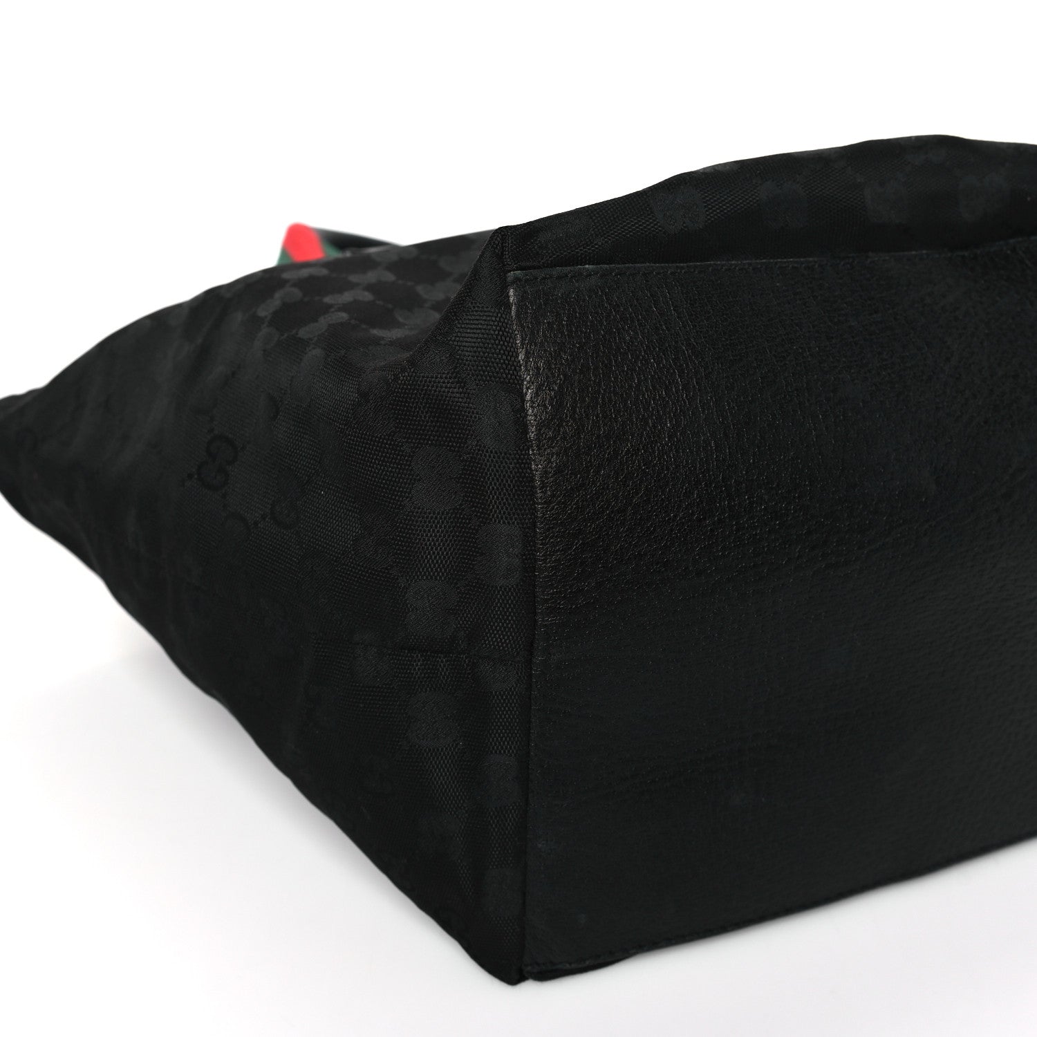 Gucci GG Monogram Medium Web Handle Bucket Tote Black 8 of 9