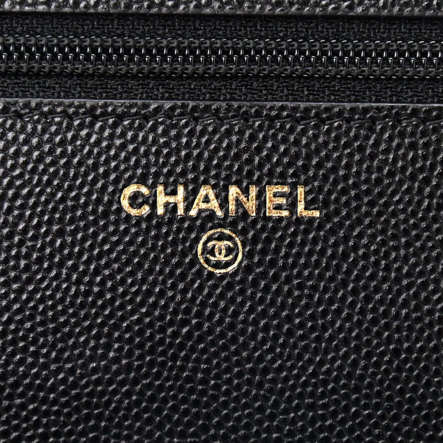 Caviar Quilted Wallet With Charms On Chain WOC Black
