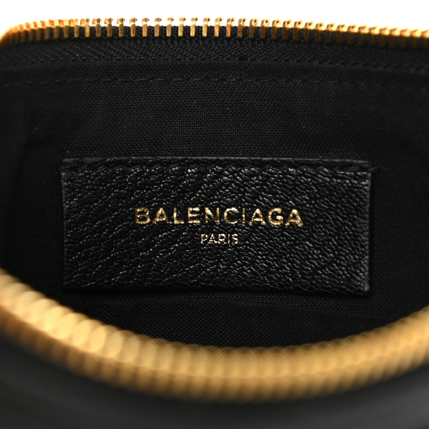 Balenciaga Chevre Gold Metallic Edge Hardware Pouch Black 7 of 9