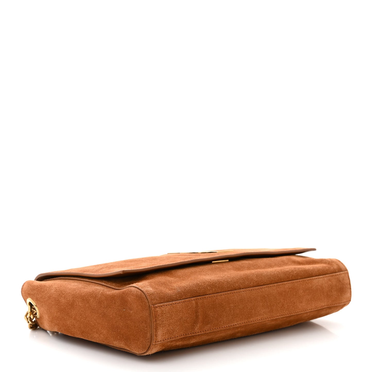 Smooth Calfskin Suede Medium Reversible Monogram Kate Satchel Brick