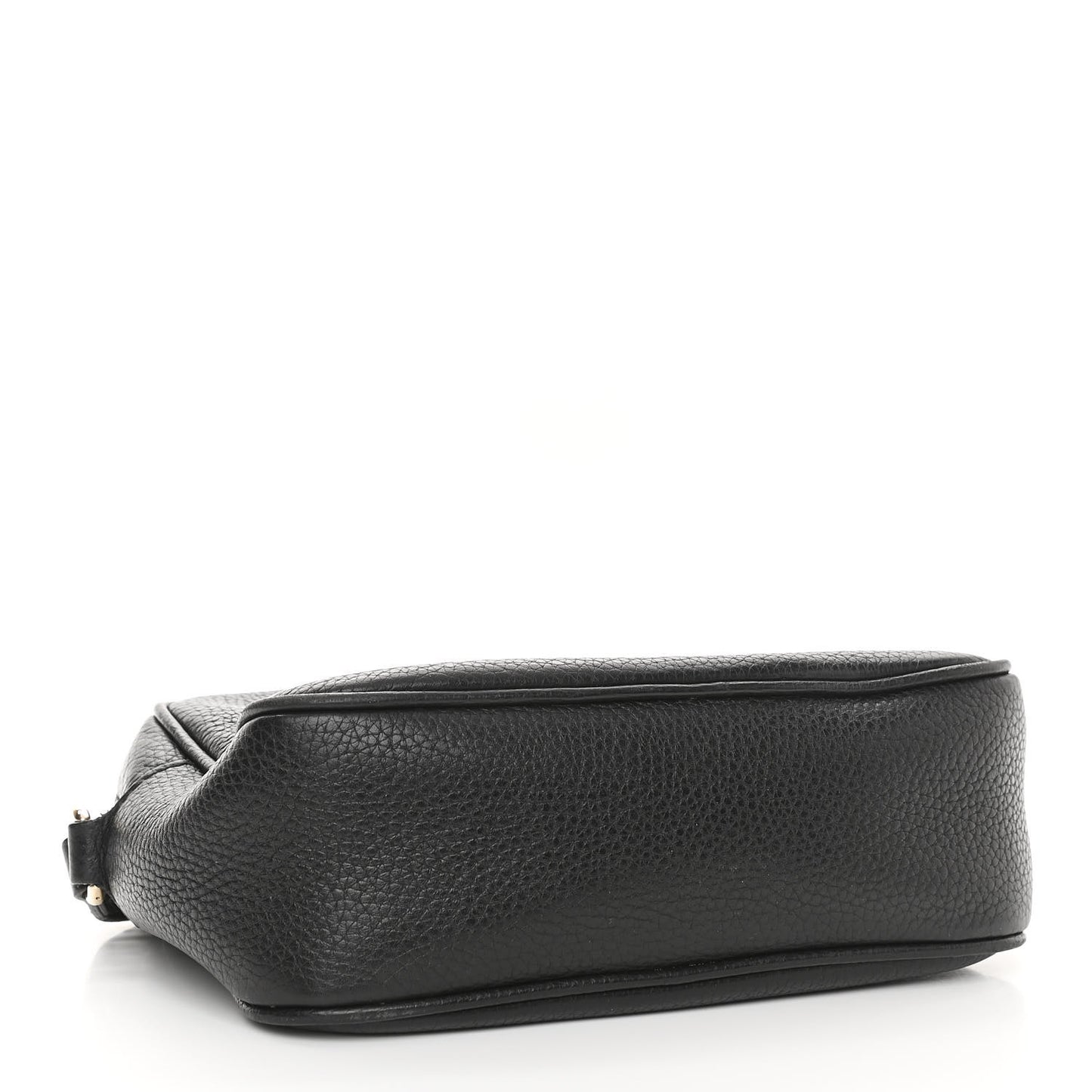 Pebbled Calfskin Small Soho Disco Bag Black