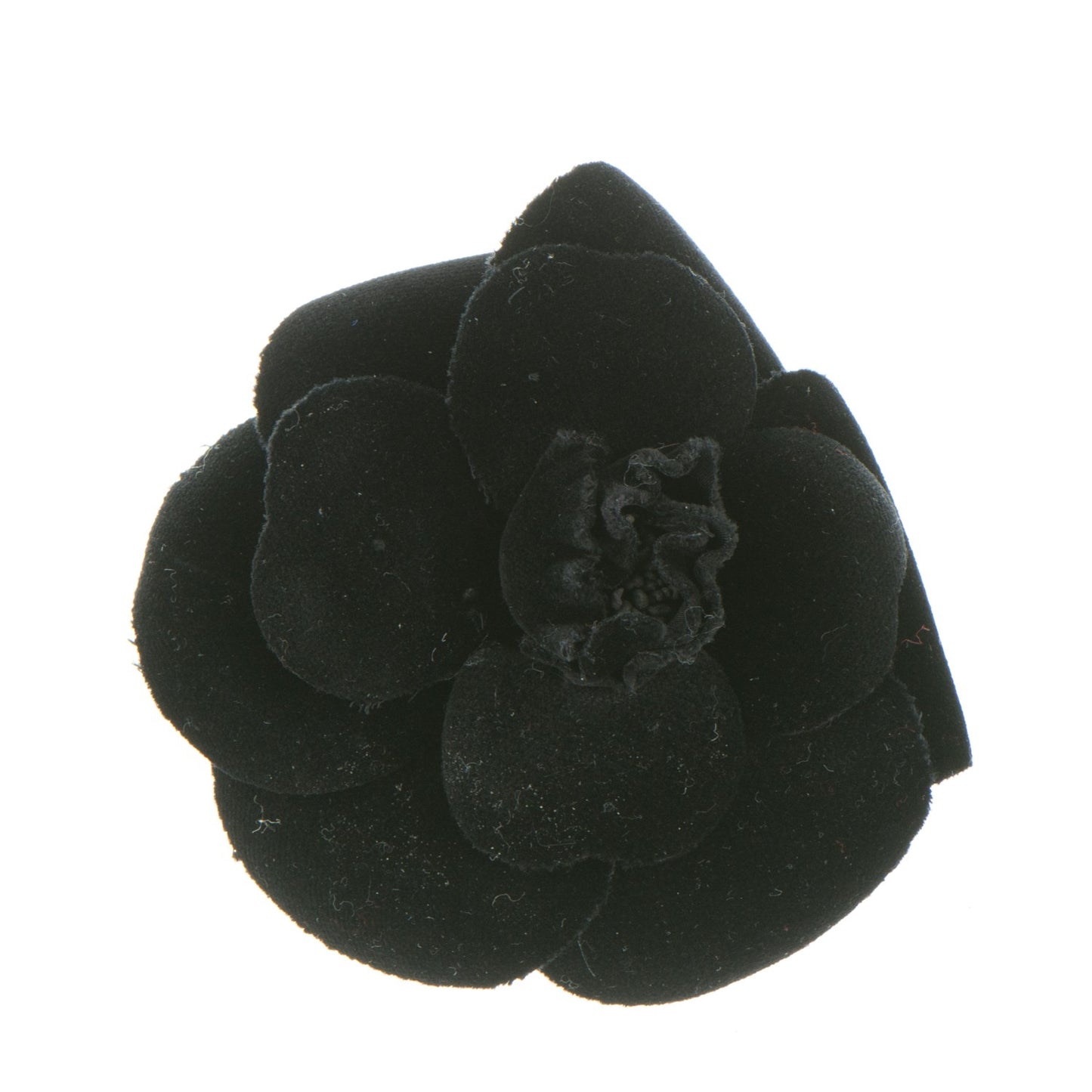 Velvet Camellia Brooch Pin Black