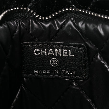 Chanel Patent Calfskin Quilted Beauty CC Clutch Black 7 of 12