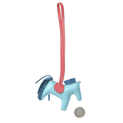 Hermes Milo Lambskin Grigri Rodeo Horse Bag Charm PM Lagon Bleu Izmir Bougainvillea 2 of 4