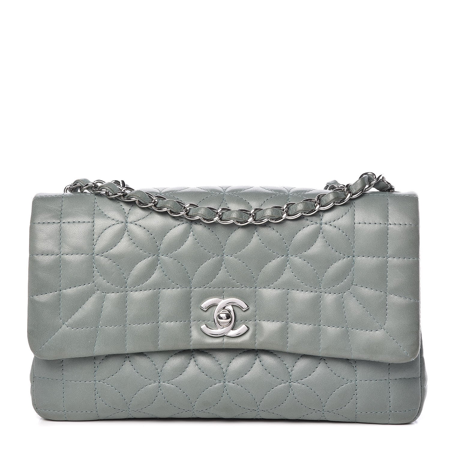 Chanel Lambskin Quilted Lady Graphic Flap Green 1 of 11