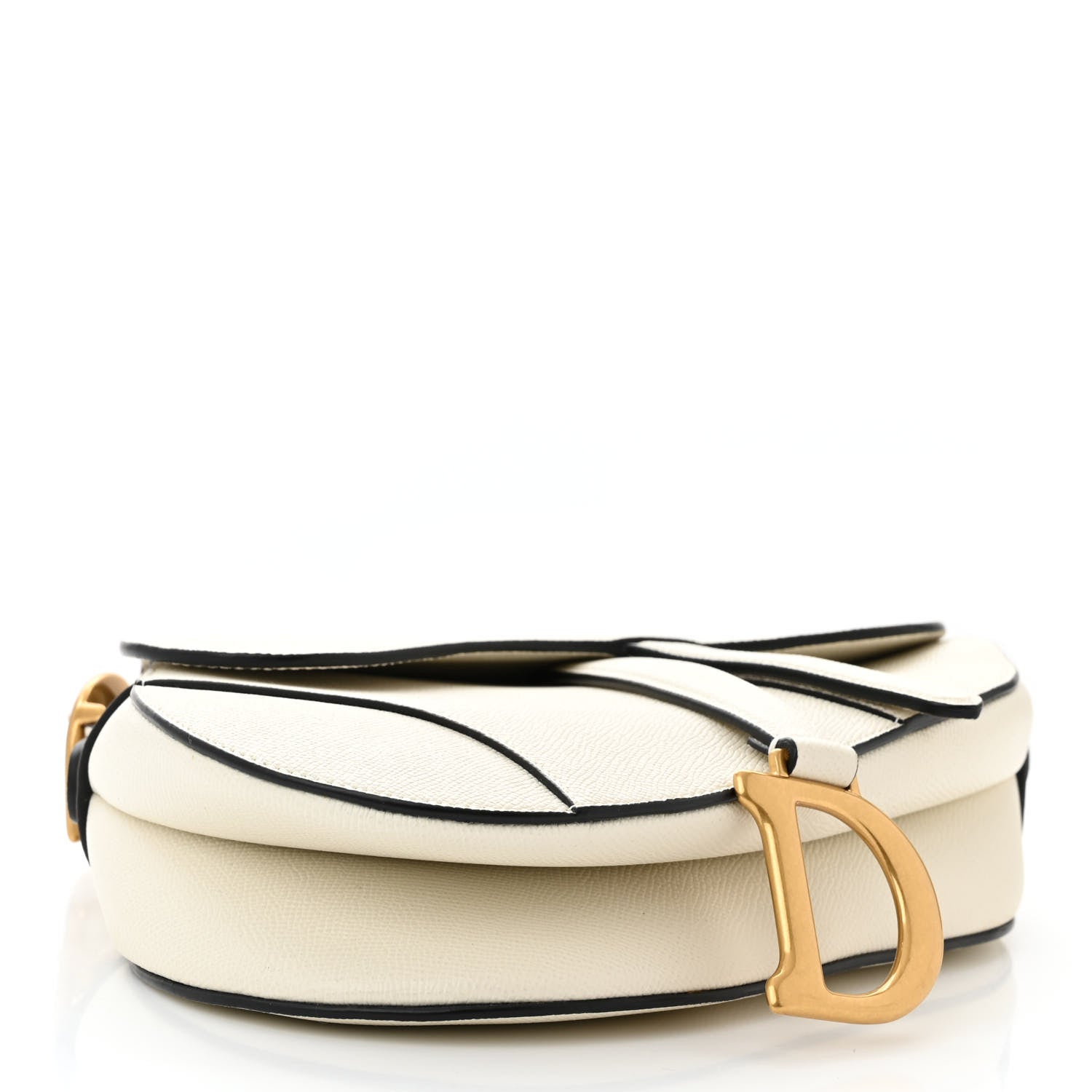 Christian Dior Grained Calfskin Saddle Bag With Strap Latte 4 of 11