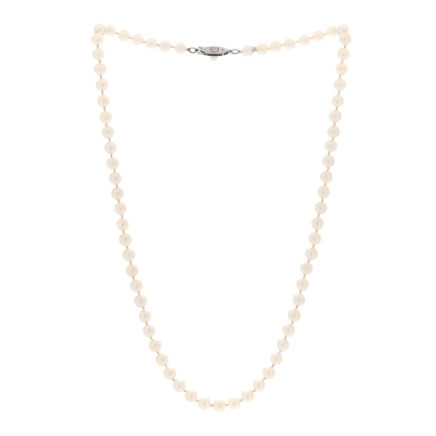 Sterling Silver Akoya Cultured Pearl 5-5.5mm Strand Necklace 17.5"