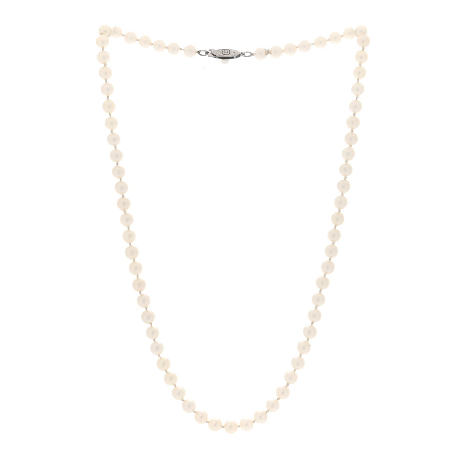 Mikimoto Sterling Silver Akoya Cultured Pearl 5-5.5mm Strand Necklace 17.5" 3 of 6