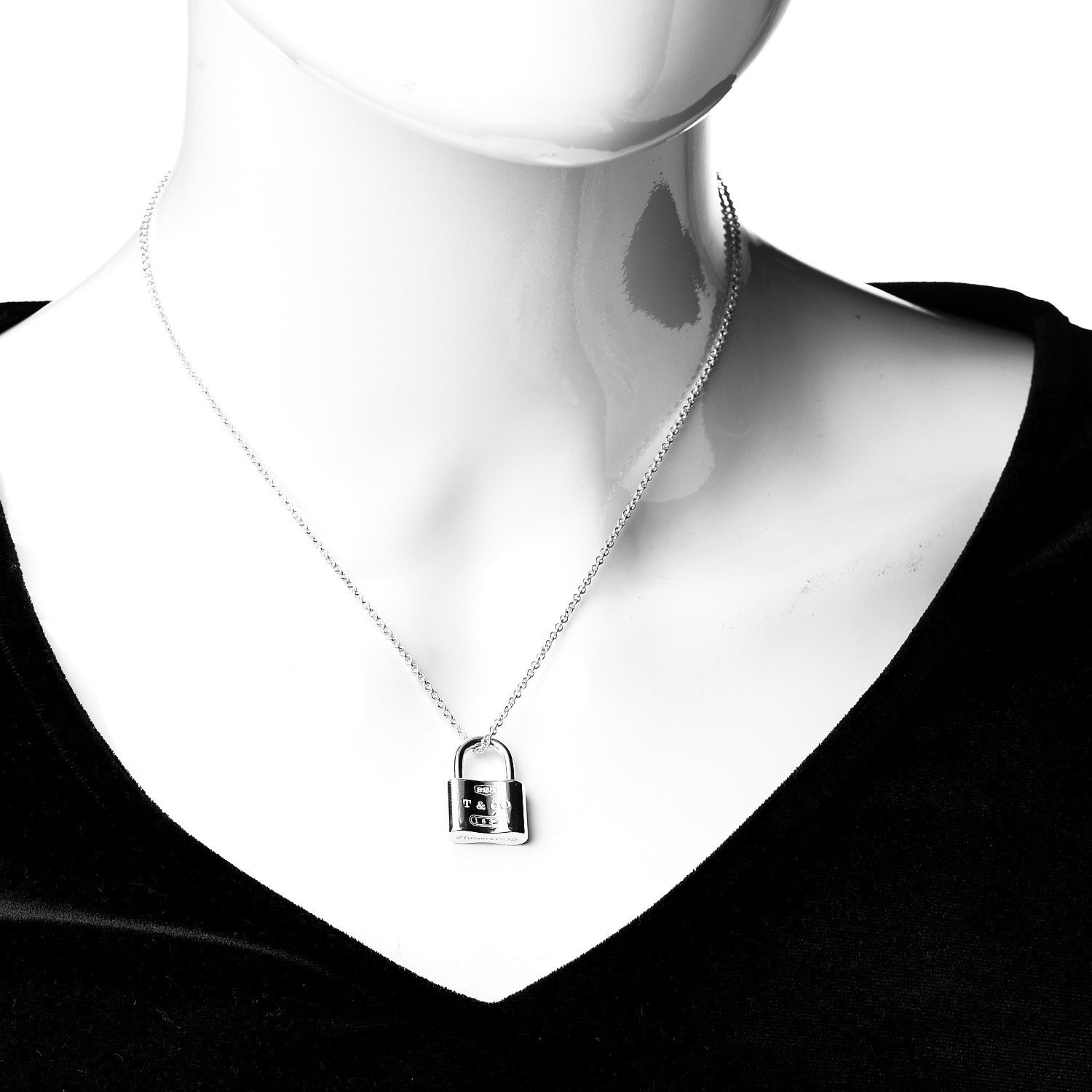 Tiffany Sterling Silver 1837 Lock Charm Pendant Necklace 2 of 4