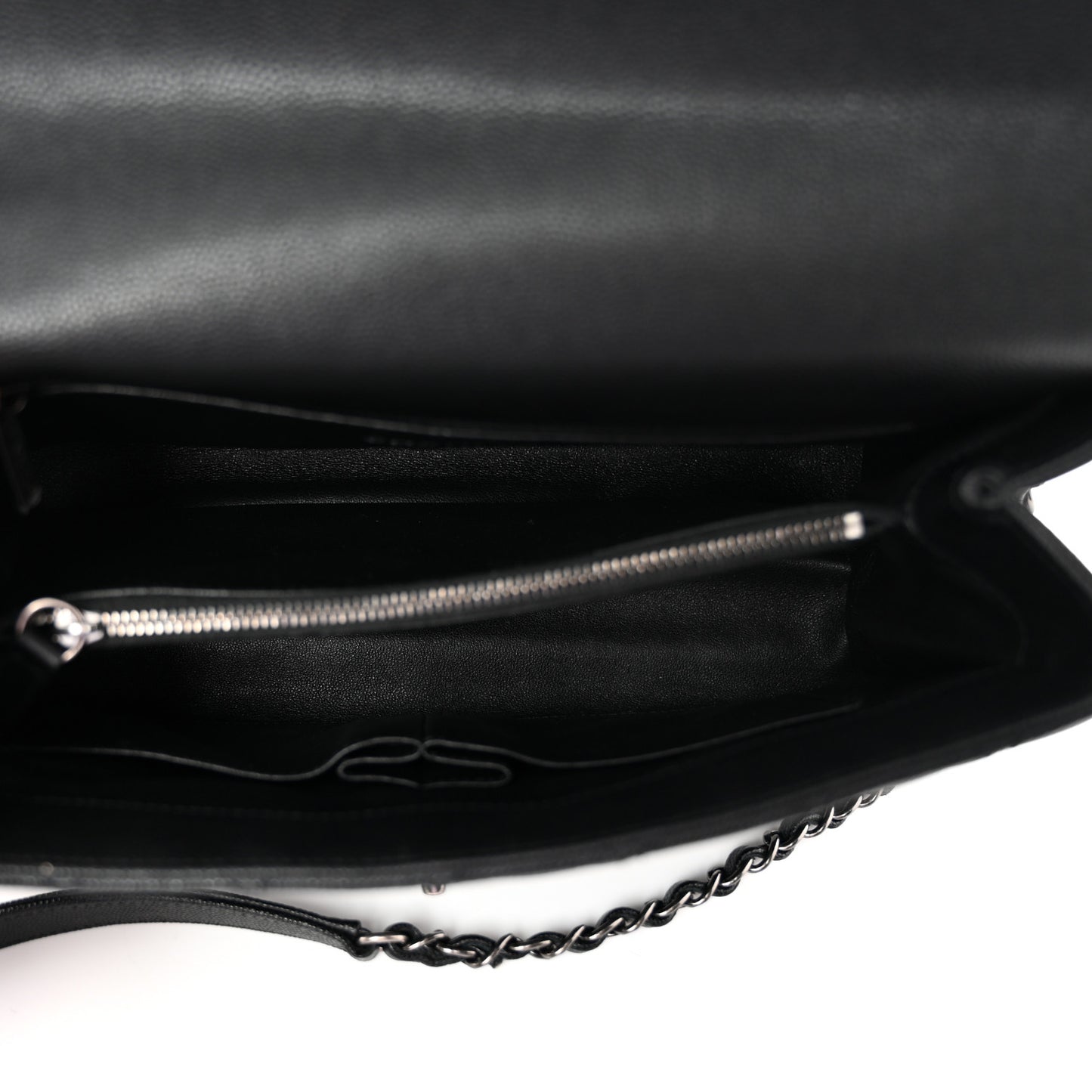 Caviar Lizard Quilted Small Coco Handle Flap Black