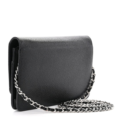 Chanel Caviar Timeless CC Wallet on Chain WOC Black 3 of 15
