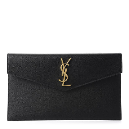 Saint Laurent Grain De Poudre Uptown Pouch Black 1 of 9