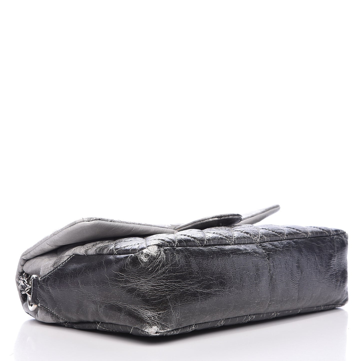 Vinyl Quilted Jumbo Melrose Degrade Flap Black