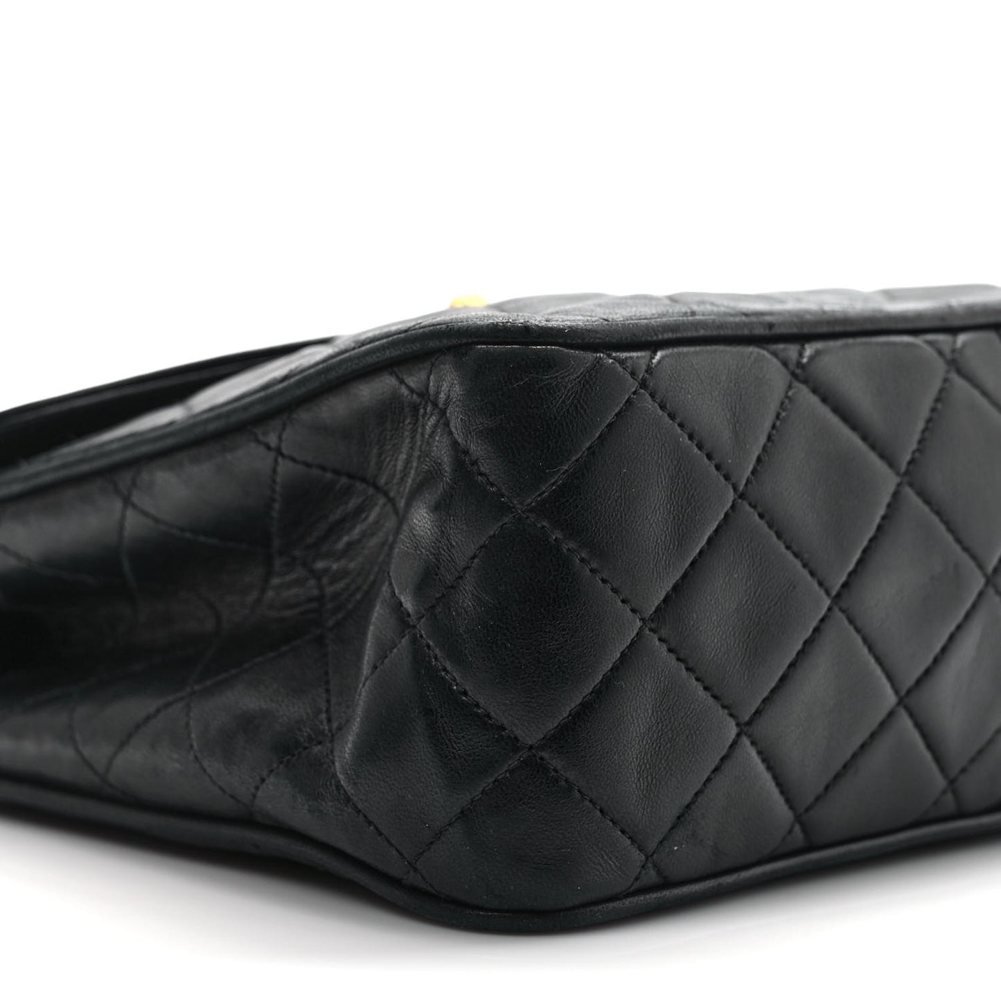Lambskin Quilted CC Flap Shoulder Bag Black