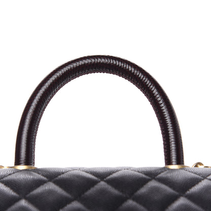 Chanel Caviar Lizard Embossed Quilted Mini Coco Handle Flap Black 10 of 11
