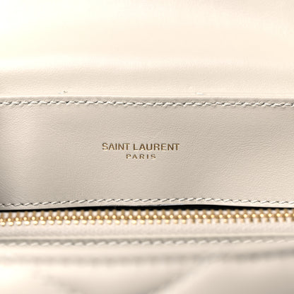 Saint Laurent Calfskin Y Quilted Monogram Small Loulou Chain Satchel Blanc Vintage 6 of 10