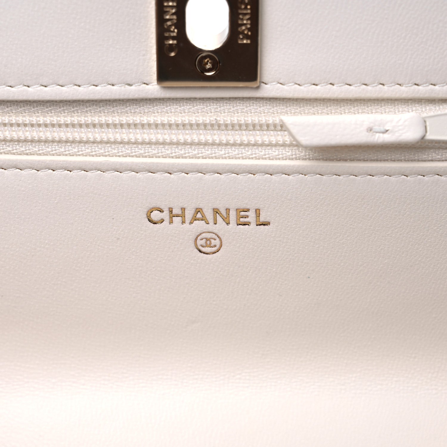 Chanel Lambskin Quilted Trendy CC Wallet On Chain WOC White 7 of 13