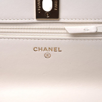 Chanel Lambskin Quilted Trendy CC Wallet On Chain WOC White 7 of 13