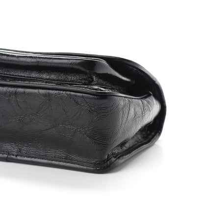 Saint Laurent Crinkled Calfskin Matelasse Monogram Baby Niki Chain Satchel Black 6 of 8