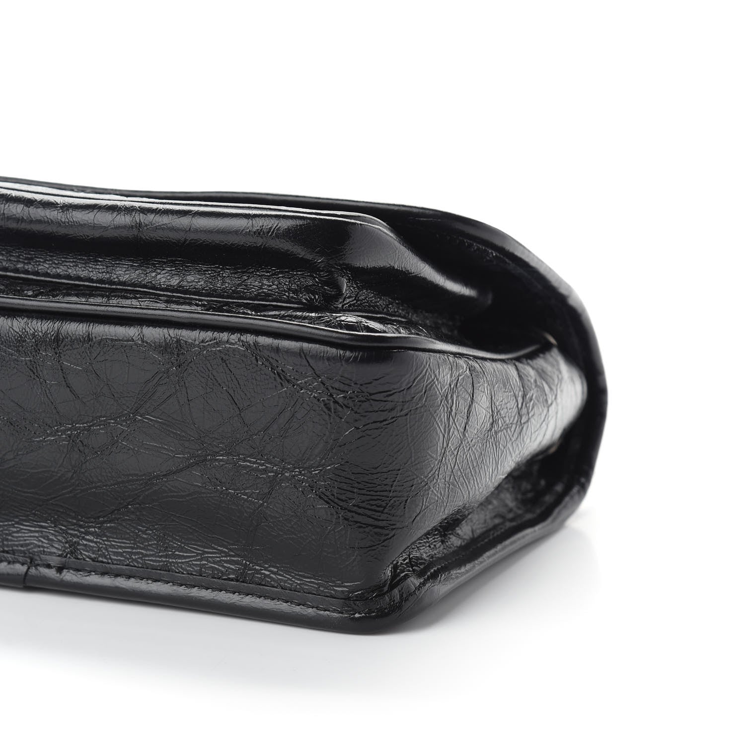 Saint Laurent Crinkled Calfskin Matelasse Monogram Baby Niki Chain Satchel Black 6 of 8