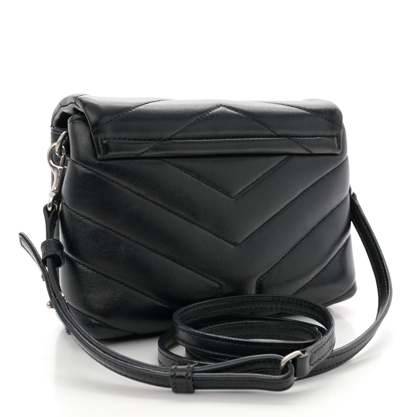 Calfskin Y Quilted Monogram Toy Loulou Crossbody Bag Black