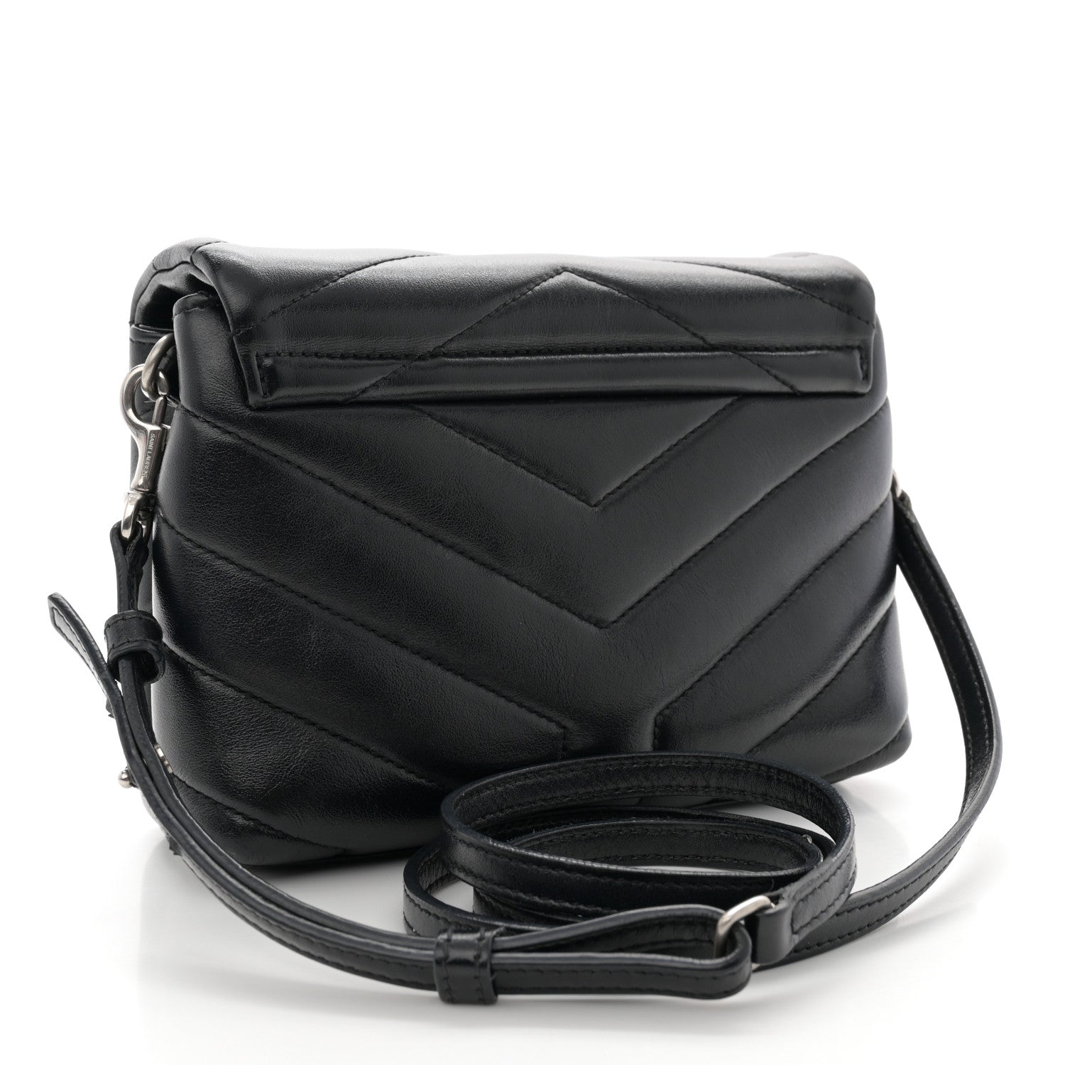 Saint Laurent Calfskin Y Quilted Monogram Toy Loulou Crossbody Bag Black 3 of 15