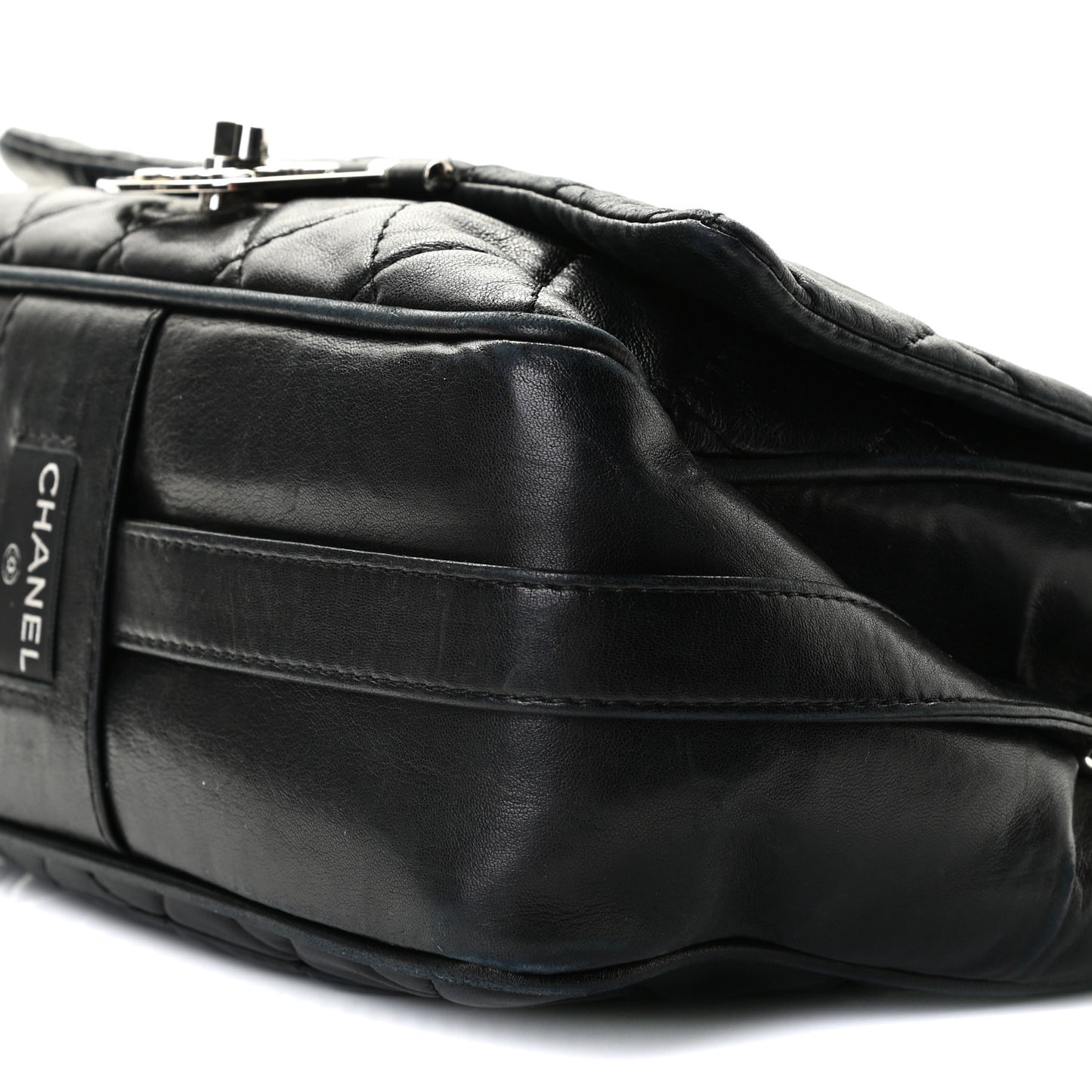 Lambskin Quilted Single Flap Black
