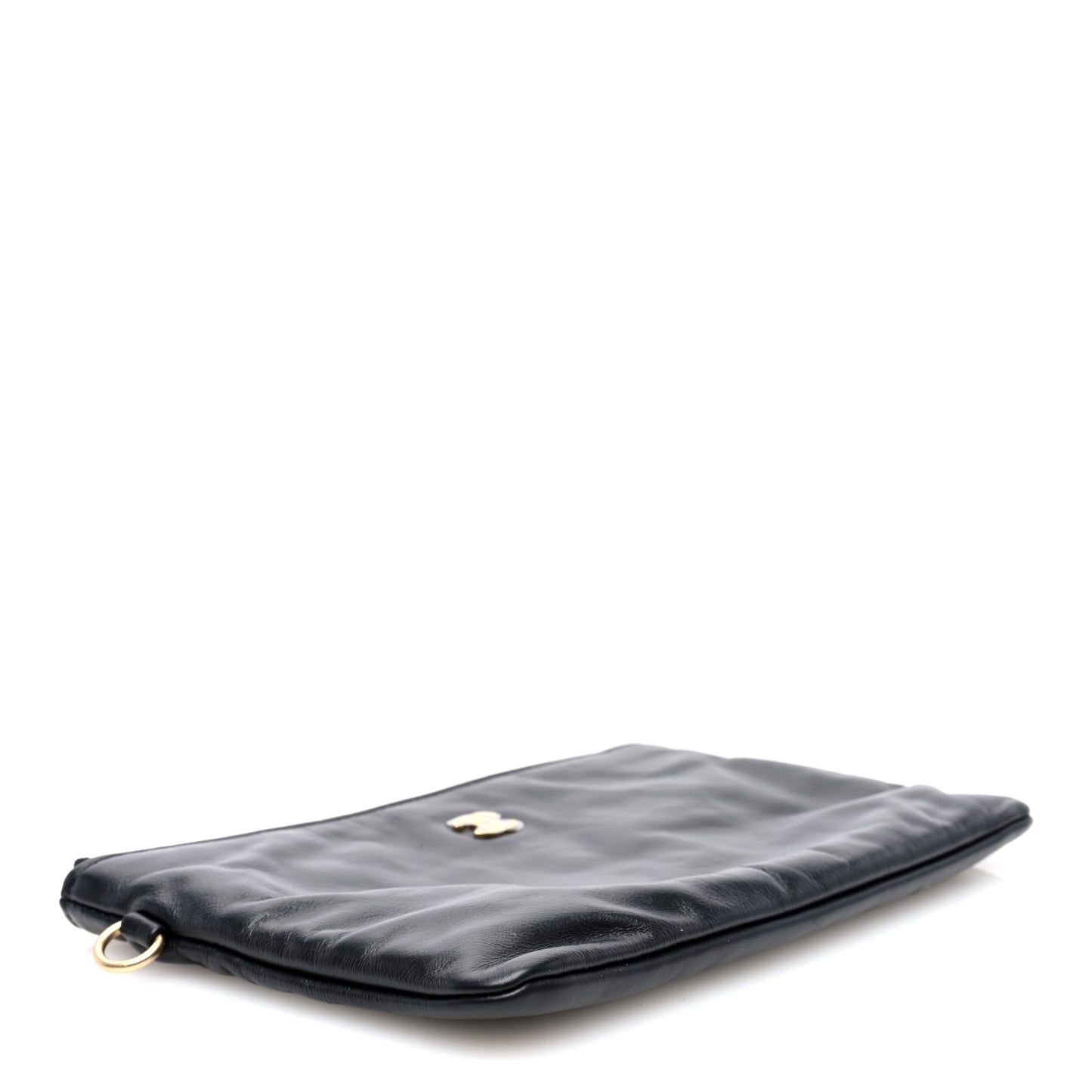 Shiny Calfskin Chanel 22 Removable Pouch Black