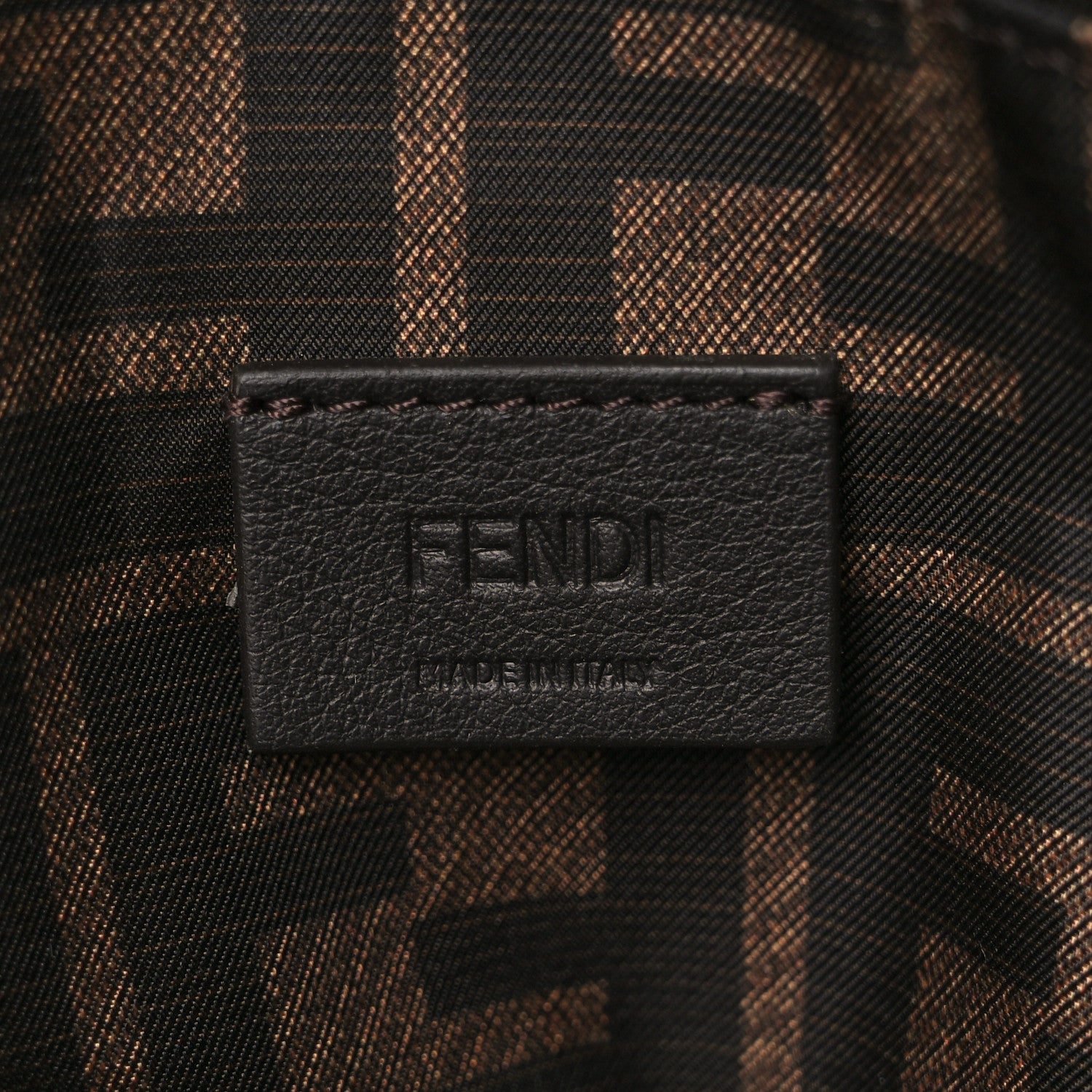 Fendi Fabric Jacquard FF 1974 Medium Trapezoid Beauty Pouch Tobacco Moro Black 6 of 9