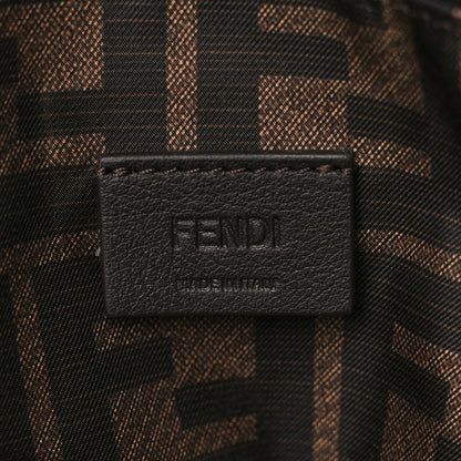Fendi Fabric Jacquard FF 1974 Medium Trapezoid Beauty Pouch Tobacco Moro Black 6 of 9