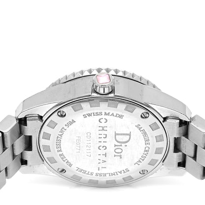 Christian Dior Stainless Steel Diamond Pave Bezel Sapphire 29mm Christal Quartz Watch Pink 4 of 5