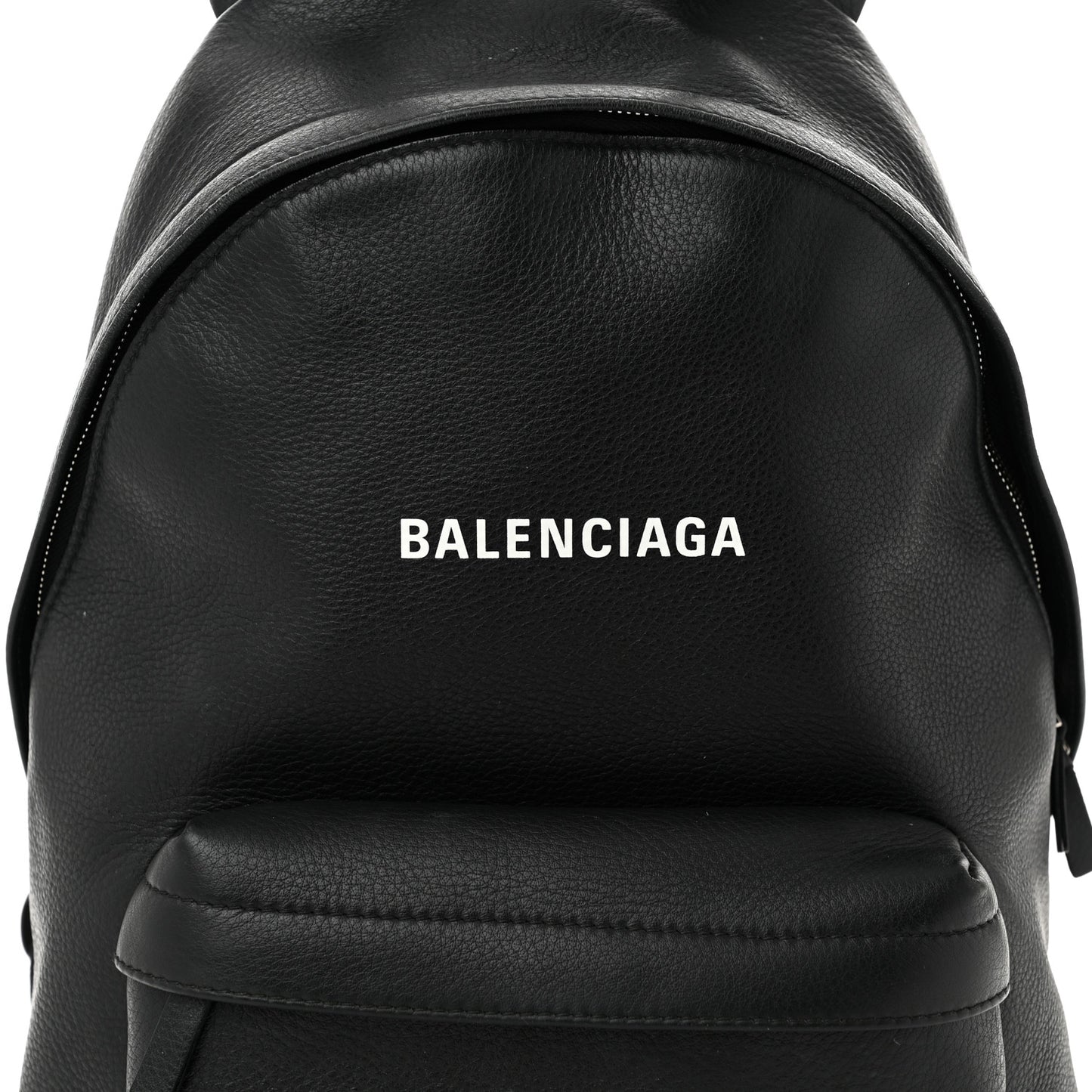 Smooth Calfskin Logo Small Everyday Backpack Black White